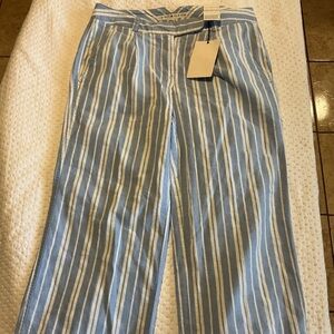 Tommy Hilfiger Blue and White Vertical Stripe Chinos